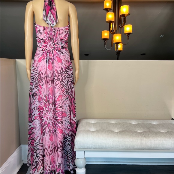 White House Black Market Fuchsia Halter Maxi Dress - Picture 5 of 16